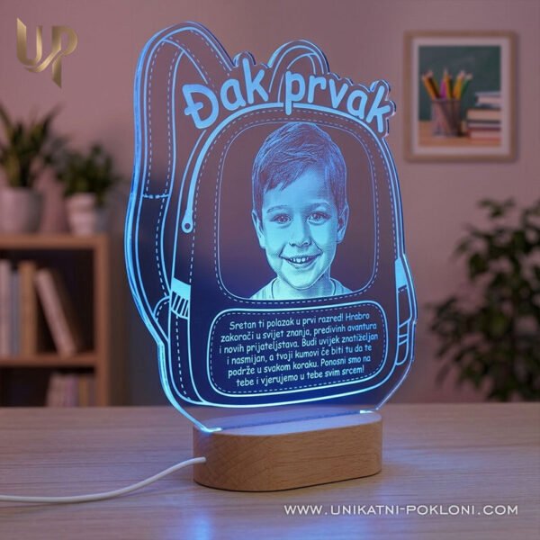 Uspomena na prvi dan škole - personalizirana LED lampa - Unikatni pokloni Što kupiti djetetu za prvi dan škole