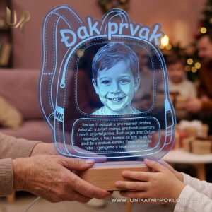 Uspomena na prvi dan škole - personalizirana LED lampa - Unikatni pokloni Što pokloniti djetetu za prvi dan škole