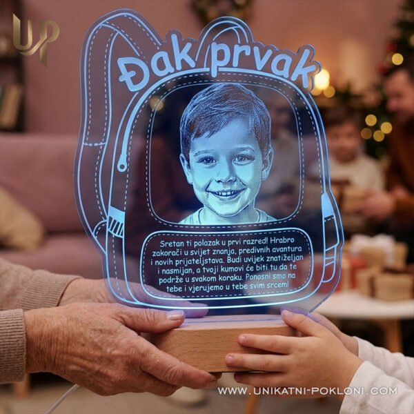 Uspomena na prvi dan škole - personalizirana LED lampa - Unikatni pokloni Što pokloniti djetetu za prvi dan škole