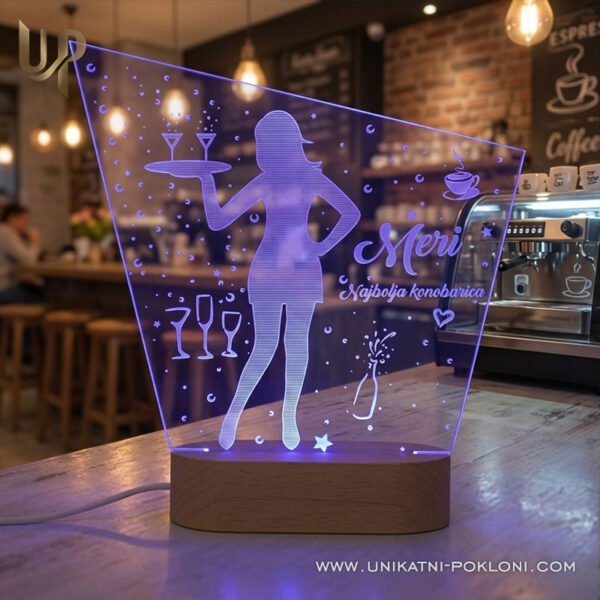Poklon za konobara i konobaricu - personalizirana LED ambijentalna lampa - Unikatni pokloni Što pokloniti konobarici