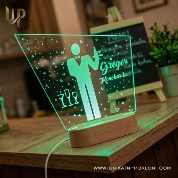 Poklon za konobara i konobaricu - personalizirana LED ambijentalna lampa - Unikatni pokloni Što pokloniti konobaru
