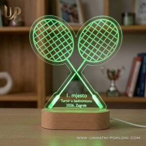 Unikatni poklon za badminton - personalizirani sportski pokloni