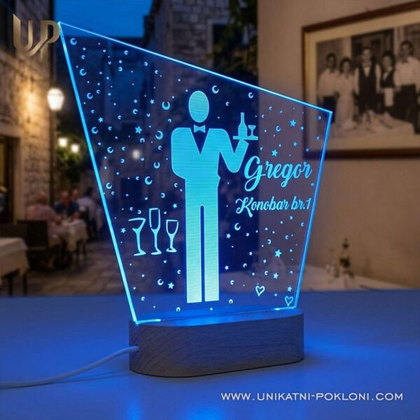 Poklon za konobara i konobaricu - personalizirana LED ambijentalna lampa - Unikatni pokloni Unikatni pokloni za konobare - personalizirani pokloni za najmilije