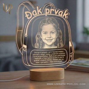 Uspomena na prvi dan škole - personalizirani poklon za djevojčicu