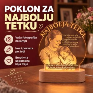 Poklon za tetku i tetu - personalizirana LED ambijentalna lampa - Slika 8