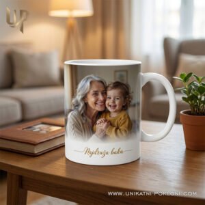 Personalizirani poklon za baku - šalica s fotografijom i posvetom - Unikatni pokloni personalizirana šalica za baku
