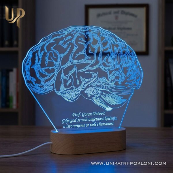 Poklon za neurokirurga - personalizirana LED lampa s mozgom - Unikatni pokloni personalizirani poklon za neurokirurga