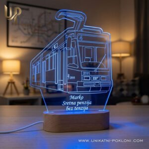 Tramvaj pokloni - personalizirana LED ambijentalna lampa - Unikatni pokloni personalizirani poklon za vozača tramvaja