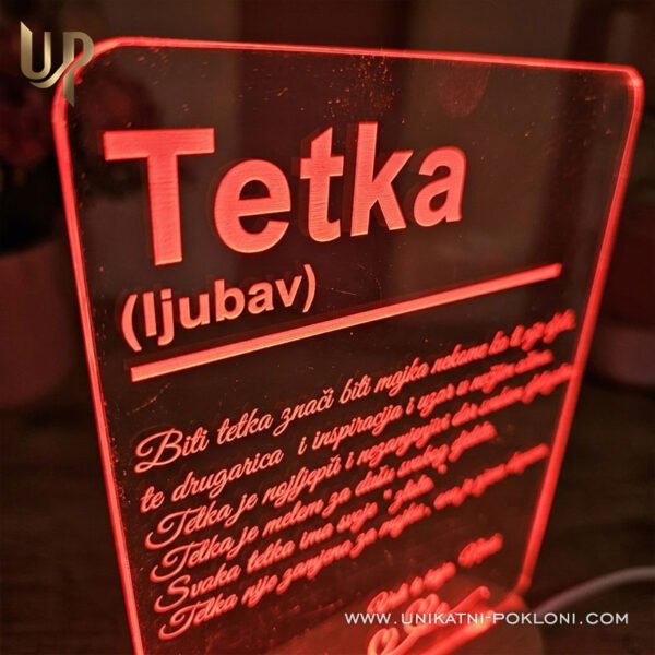 Poklon za tetku - personalizirana LED ambijentalna lampa - Unikatni pokloni personalizirani pokloni za tetku i tetu