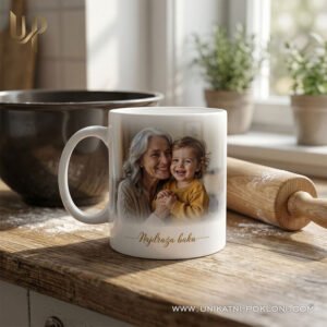 Personalizirani poklon za baku - šalica s fotografijom i posvetom - Unikatni pokloni poklon za baku sa slikom