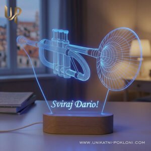 Poklon za trubača - personalizirana LED ambijentalna lampa - Unikatni pokloni poklon za jazz glazbenika