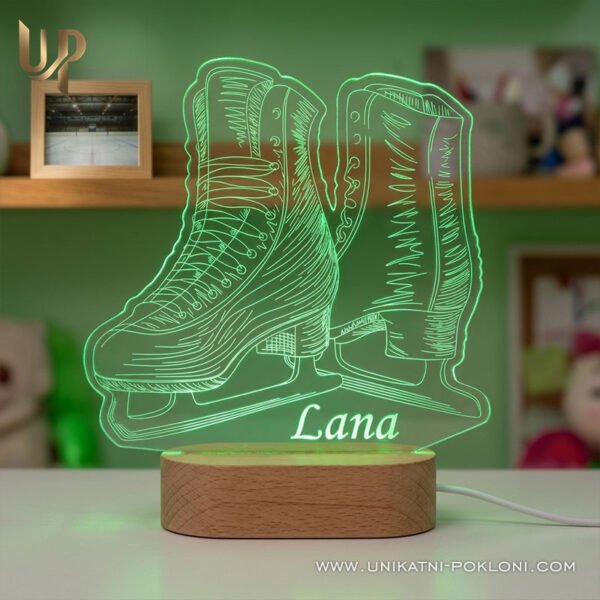 Poklon za klizačicu ili klizača - personalizirana LED ambijentalna lampa - Unikatni pokloni poklon za klizačicu i klizača