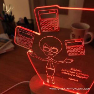 Poklon za računovodstvo - personalizirana LED ambijentalna lampa - Unikatni pokloni poklon za knjigovođu - poklon za knjigovodstveni servis