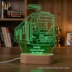 Tramvaj pokloni - personalizirana LED ambijentalna lampa - Unikatni pokloni poklon za ljubitelja tramvaja