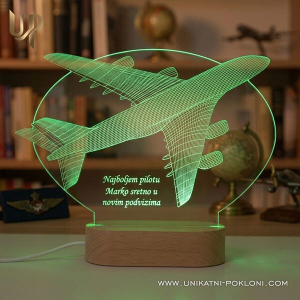 Poklon za ljubitelje putovanja - personalizirana LED ambijentalna lampa - Unikatni pokloni poklon za ljubitelje zrakoplovstva