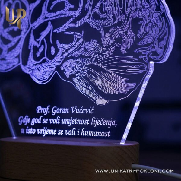 Poklon za neurokirurga - personalizirana LED lampa s mozgom - Unikatni pokloni poklon za neurokirurgiju