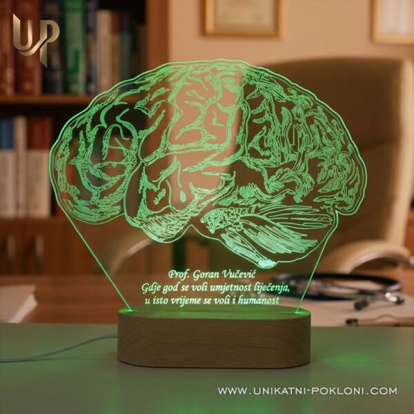 Poklon za neurokirurga - personalizirana LED lampa s mozgom - Unikatni pokloni poklon za neurologa led lampa mozak