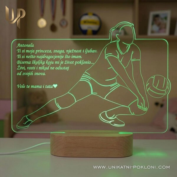 Poklon za odbojkašicu - personalizirana LED ambijentalna lampa - Unikatni pokloni poklon za odbojkašicu za rođendan