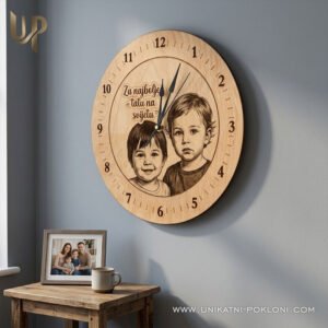 poklon za tatu od djece personalizirani drveni sat