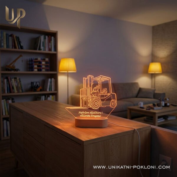 Poklon za vozača viličara - personalizirana LED ambijentalna lampa - Unikatni pokloni što pokloniti vozaču viličara