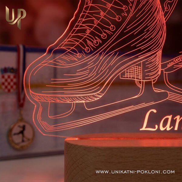 Poklon za klizačicu ili klizača - personalizirana LED ambijentalna lampa - Unikatni pokloni umjetničko klizanje pokloni