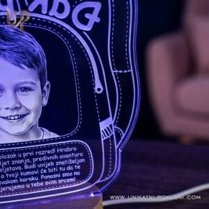 Uspomena na prvi dan škole - personalizirana LED lampa - Unikatni pokloni unikatan poklon za male školarce