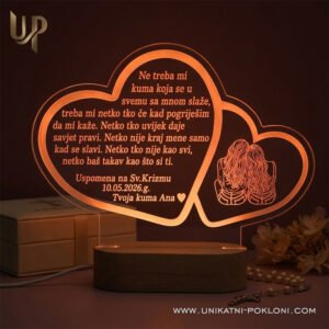 Poklon za kumu - Personalizirana LED ambijentalna lampa - Unikatni pokloni Super poklon za kumu - personalizirani pokloni za najmilije