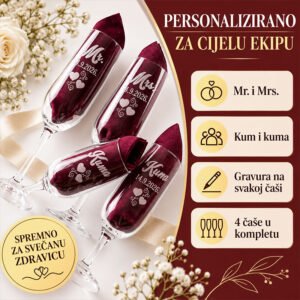Čaše za šampanjac s imenima mladenaca - Unikatni pokloni Čaše za šampanjac s imenima mladenaca - Slika 6