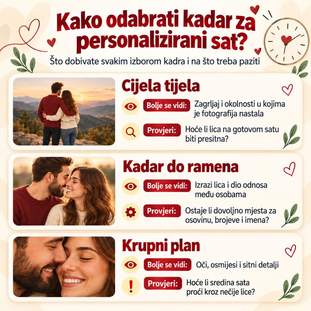 Drveni sat s fotografijom: kako odabrati pravi kadar - personalizirani poklon HOW TO