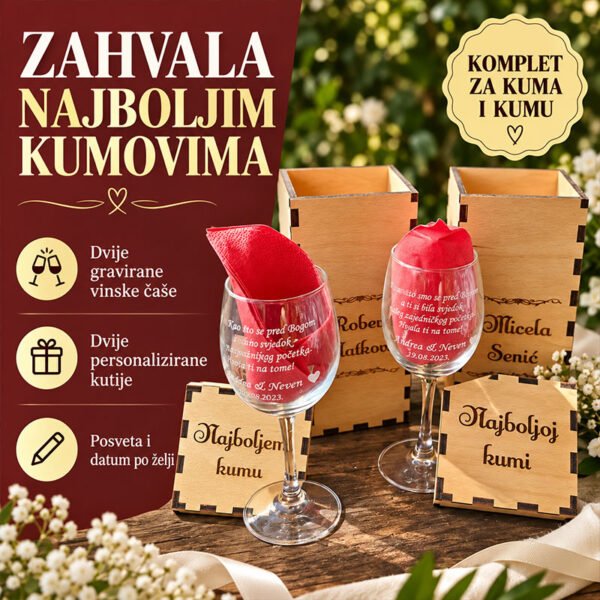 Set za kumove - Unikatni pokloni Set za kumove - personalizirani poklon