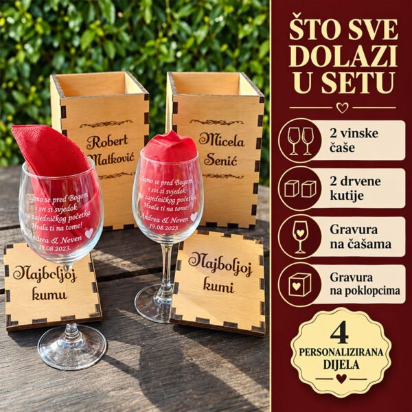 Set za kumove - Unikatni pokloni Set za kumove - personalizirani poklon
