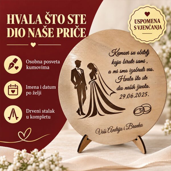 Poklon za kumove na vjenčanju - Unikatni pokloni Poklon za kumove na vjenčanju - personalizirani poklon