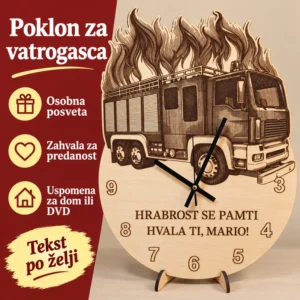 Prikaz prednosti vatrogasnog sata: osobna posveta, zahvala za predanost i uspomena za dom ili DVD