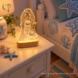 Lampa za dječju sobu - personalizirana LED lampa Sirena