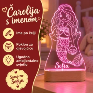 Lampa za dječju sobu - personalizirane LED lampe Sirena