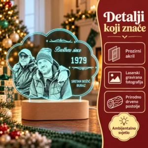 Poklon za brata – personalizirana LED lampa sa slikom i tekstom po želji - Unikatni pokloni Personalizirani poklon za brata - personalizirana LED lampa sa slikom i tekstom