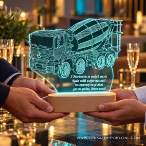 Personalizirani poklon za građevinara s motivom kamiona miješalice za beton
