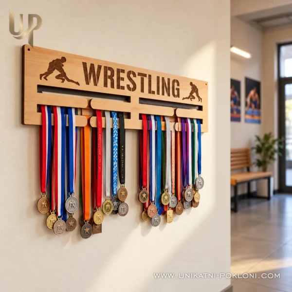 Stalak za medalje - Hrvanje - Unikatni pokloni Personalizirani poklon za hrvača - Wrestling gift