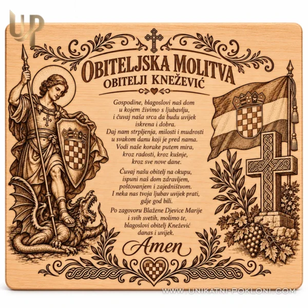 Personalizirani poklon za obitelj s obiteljskom molitvom