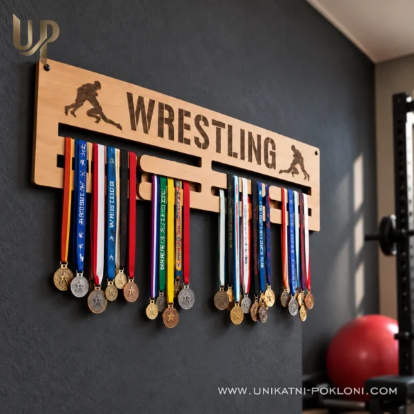 Stalak za medalje - Hrvanje - Unikatni pokloni Personalizirani pokloni za hrvača