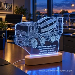 Poklon tati građevinaru - ambijentalna lampa s kamionom mikserom