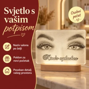 Poklon za kozmetičara - personalizirana LED lampa s motivom očiju