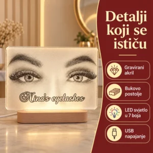 Poklon za kozmetičarku - personalizirana LED lampa s motivom očiju