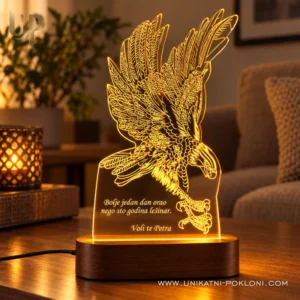 Poklon za ljubitelje orlova – personalizirana LED lampa Orao