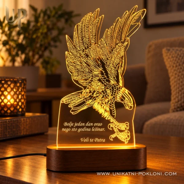 Poklon za ljubitelje orlova – personalizirana LED lampa Orao Poklon za ljubitelje orlova – personalizirana LED lampa Orao