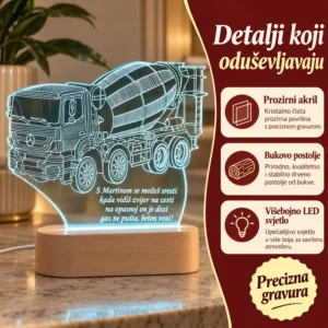 Poklon za vlasnika građevinske firme ili betonare - personalizirana LED lampa