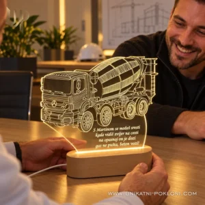 Poklon za vozača beton miksera - LED lampa s imenom i posvetom