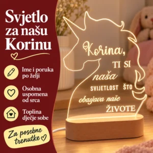 Pokloni za djevojčicu – personalizirana LED lampa Jednorog