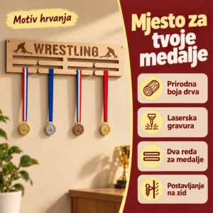 Stalak za medalje - Hrvanje - Unikatni pokloni Stalak za medalje Hrvanje Wrestling - personalizirani držač