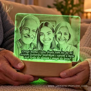 Poklon za roditelje - personalizirana LED lampa sa slikom i tekstom po želji - Unikatni pokloni Što pokloniti roditeljima